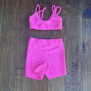 Laci x Five Dancewear Bra Top & Short - NWOT. Top YXL & Short YXL